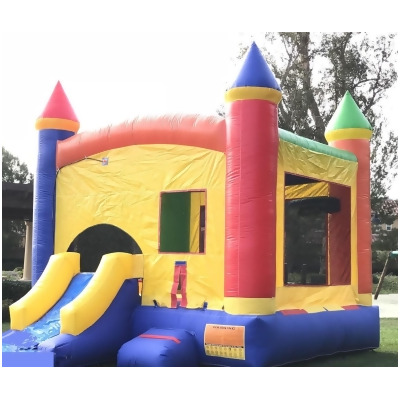 Unbranded SF-WDC13-RC Commercial Inflatable Bounce House Rainbow Wet Dry Slide 100% PVC Pool & Blower 