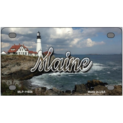 Smart Blonde MLP-11604 2.2 x 4 in. Maine Lighthouse Beach Novelty Mini Metal License Plate Tag 