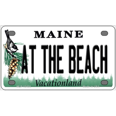 Smart Blonde MLP-10400 2.2 x 4 in. At The Beach Maine Novelty Mini Metal License Plate Tag 