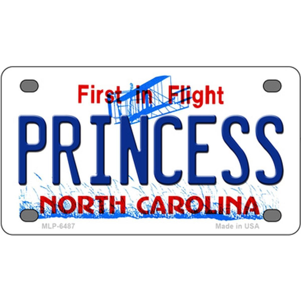 Smart Blonde MLP-6487 2.2 x 4 in. Princess North Carolina Novelty Mini Metal License Plate Tag