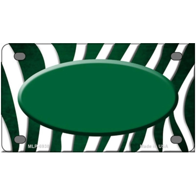 Smart Blonde MLP-6938 2.2 x 4 in. Green & White Zebra Oval Oil Rubbed Novelty Mini Metal License Plate Tag 