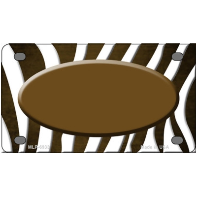 Smart Blonde MLP-6933 2.2 x 4 in. Brown & White Zebra Oval Oil Rubbed Novelty Mini Metal License Plate Tag 