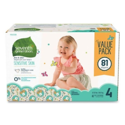 Seventh Generation SEV44123 Free & Clear Baby Diapers, Size 4 - 81 Count 