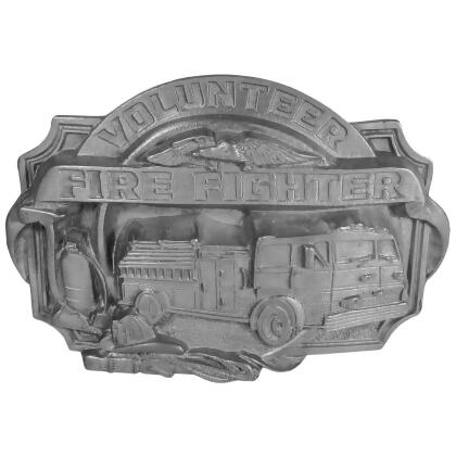 Siskiyou V85 2 in. Military, Patriotic & Firefighter-Patriotic Volunteer Firefighter Antiqued Buckle