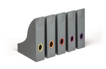 Durable Office Products 770657 Varicolor Magazine Rack Set, Gray & Multi Color - Pack of 5 