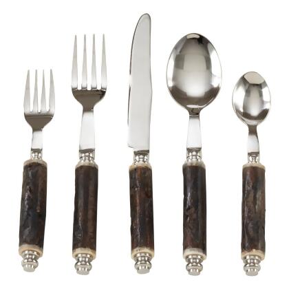Saro Lifestyle SP357.BK Bark Wood Flatware - Set of 5 