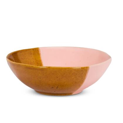Abbott Collections AB-27-TRIO-BOWL-PNK Pinks & Brown Tri-Colour Bowls - Set of 4 