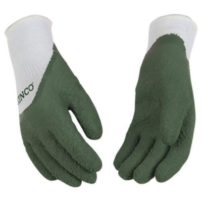 KO International 105859 Kids Nylon Gloves, Green & White - Medium 
