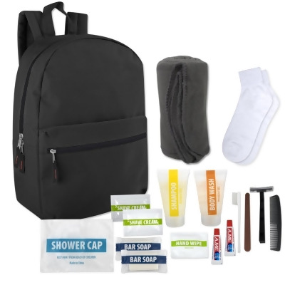 DDI 2362661 Essential Hygiene Kits with Backpack, Socks, Blanket & 15 Toiletries - Case of 12 