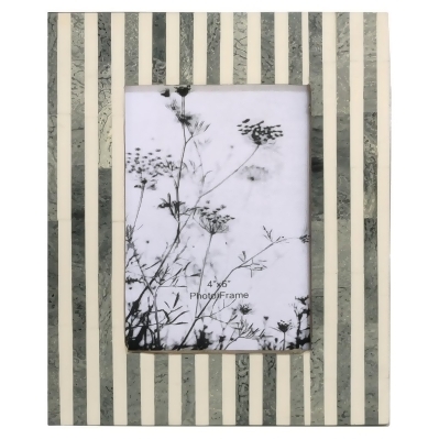 Sagebrook Home 16853 4 x 6 in. Resin Lines Photo Frame, Gray 
