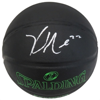 Schwartz Sports Memorabilia MIDBSK202 Khris Middleton Signed Spalding Phantom Lettering NBA Basketball, Black & Green 