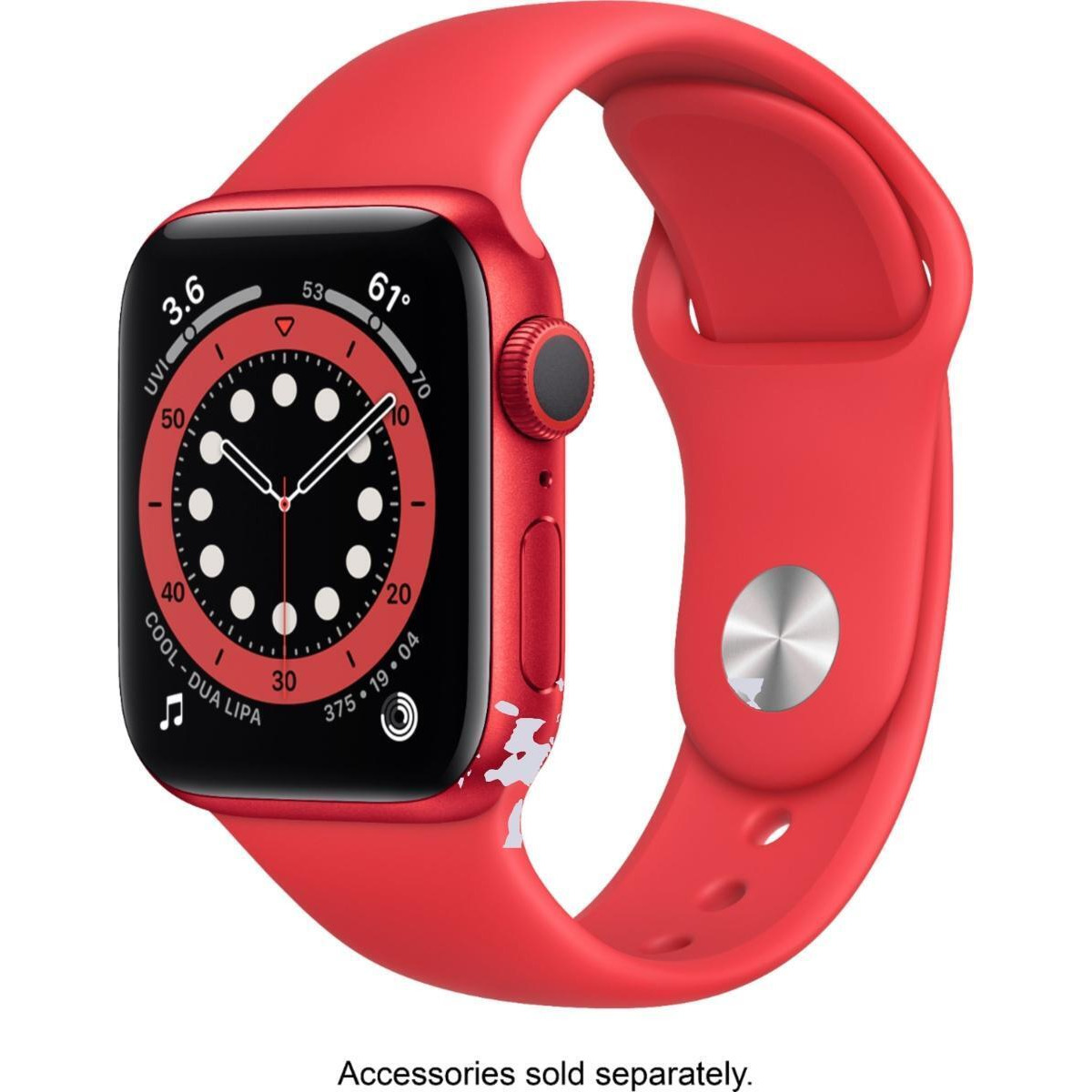Apple M00M3LL-A 44 mm Series 6 Red Aluminum Case Apple Watch with Red Sport Band