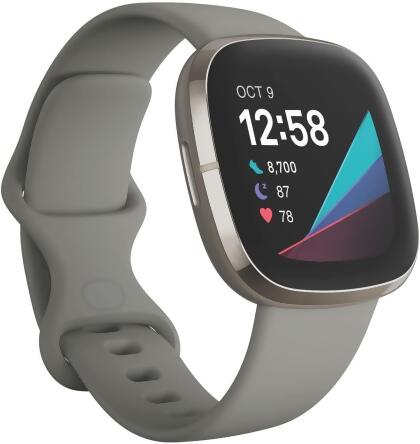 Fitbit FB512SRSG Sense Advanced Health Smartwatch - Silver 