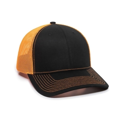 Outdoor Cap 00885792810088 Ultimate Trucker Cap, Black & Neon Orange - One Size 