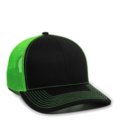 Outdoor Cap 00885792810095 Ultimate Trucker Cap, Black & Neon Green - One Size 
