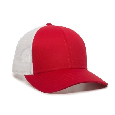 Outdoor Cap 00885792795439 Premium Low Pro Trucker Cap, Red & White - One Size 