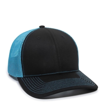 Outdoor Cap 00885792810118 Ultimate Trucker Cap, Black & Neon Blue - One Size 