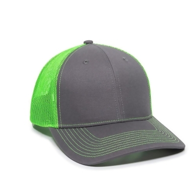 Outdoor Cap 00885792810163 Ultimate Trucker Cap, Charcoal & Neon Green - One Size 