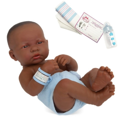 La Newborn African American First Day 14 in. Real Boy Baby Dolls 