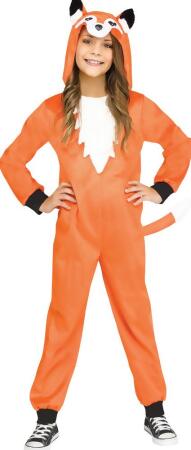 Fun World FW113532MD Fox Child Jumpsuit, Medium 8-10