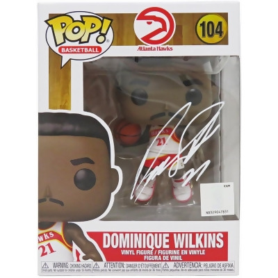 Schwartz Sports Memorabilia WILFUN200 Dominique Wilkins Signed Atlanta Hawks NBA Funko Pop Doll No.104 