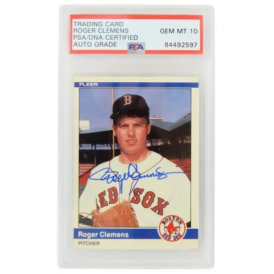 Schwartz Sports Memorabilia CLECAR108 MLB Roger Clemens Signed Boston Red Sox 1984 Fleer Update Rookie Card No.U-27 - PSA & DNA Encapsulated - Auto Grade 10 