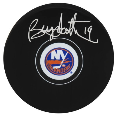 Schwartz Sports Memorabilia TROPUC402 NHL Bryan Trottier Signed New York Islanders Logo Hockey Puck 