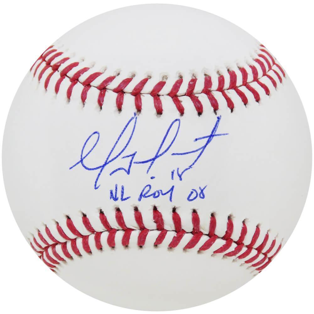 Schwartz Sports Memorabilia SOTBSB100 Geovany Soto Signed Rawlings Official MLB Baseball with NL Roy 08