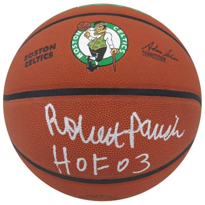 Schwartz Sports Memorabilia PARBSK213 Robert Parish Signed Wilson Boston Celtics Logo NBA Basketball with HOF 03 