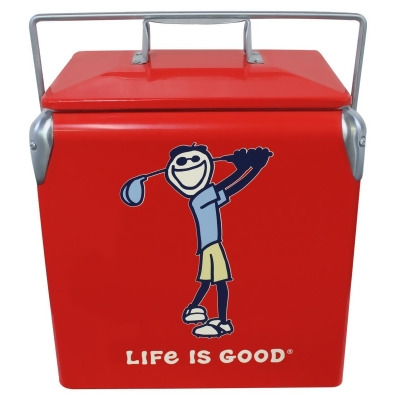 Leigh Country LG 97069 Leigh Country Life is Good 14qt. Cooler - Jake Golfing Red 