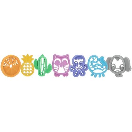 Nuby 2364772 Nuby Silicone Teether with Massaging Bristles, 3 Month Plus - Assorted Designs - Case of 36 - Pack of 36