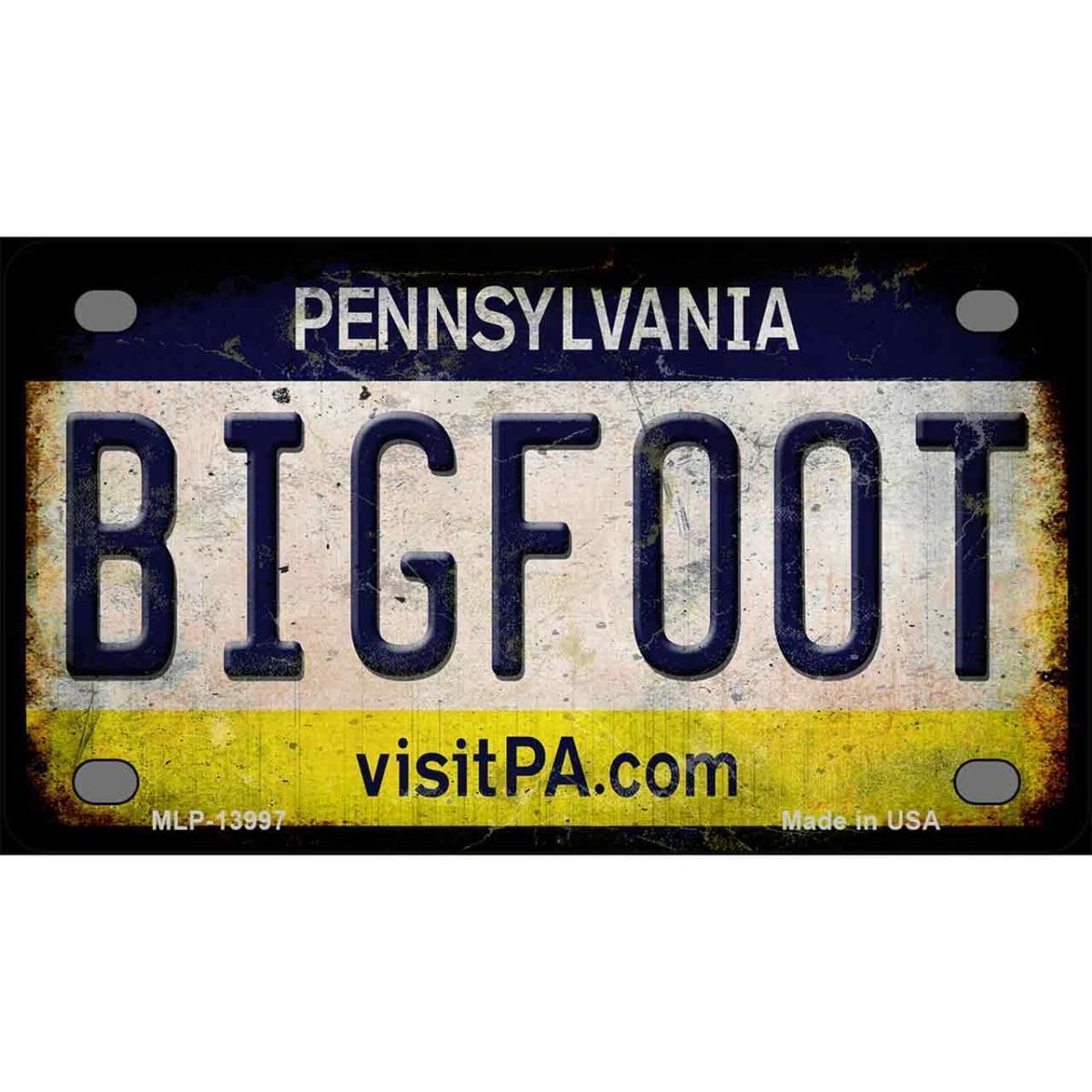 Smart Blonde MLP-13997 2.2 x 4 in. Bigfoot Pennsylvania Novelty Mini Metal License Plate