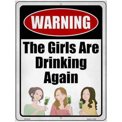 Smart Blonde PM-4023 4.5 x 6 in. Girls Are Drinking Again Novelty Mini Metal Parking Sign 