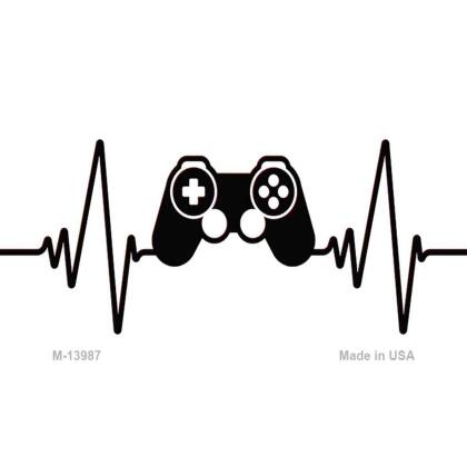 Smart Blonde M-13987 3.5 x 2 in. Video Games Heart Beat Novelty Metal Magnet 