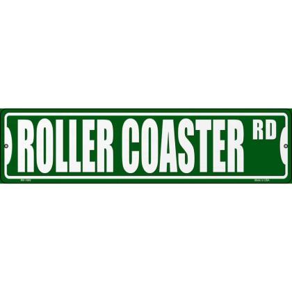 Smart Blonde MK-1869 3 x 12 in. Roller Coaster RD Novelty Mini Metal Street Sign 