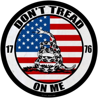 Smart Blonde UC-1675 8 in. 1776 US Flag Gadsden Novelty Small Metal Circle Sign 