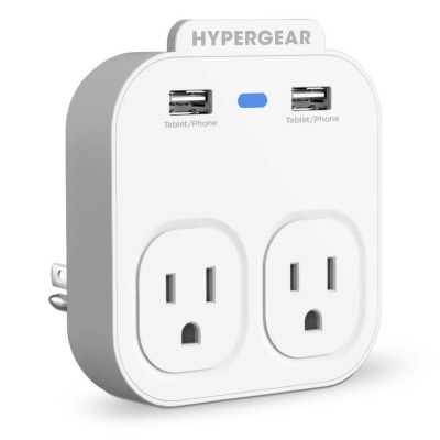 Hypercel 13623-HYP HyperGear Wall Adapter Power Strip with Universal Compatibility (13623-HYP) White 
