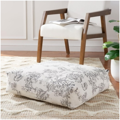 Safavieh FLP1011A Labelle Floor Pillow, Grey & Beige 