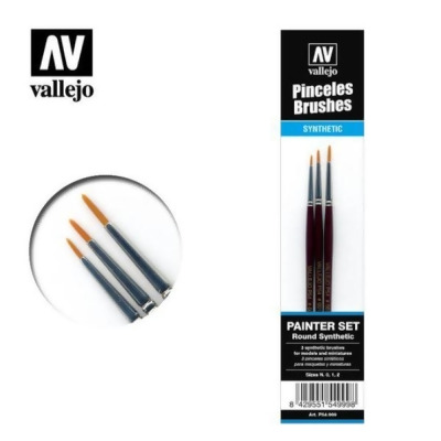 Vallejo Paint VLJP54999 0, 1 & 2 Toray Detail Round Synthetic Brush, Set of 3 