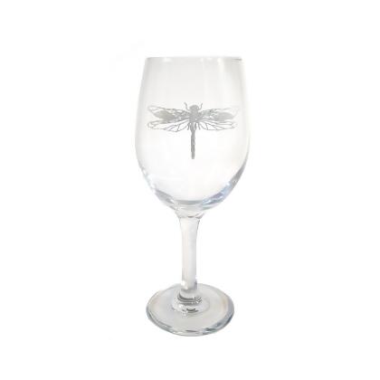 Lyoncraft WIDF01 18 oz Dragonfly Engraved Wine Glass
