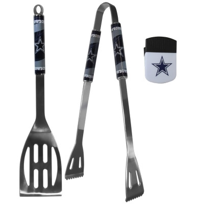 Siskiyou F2BQ055PMC Unisex NFL Dallas Cowboys 2 Piece BBQ Set & Chip Clip - One Size 