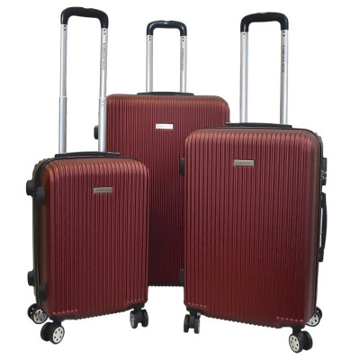 Karriage-Mate AB001613-R Hard Luggage Set with Spinner Wheels & Lock Carry On, Red 