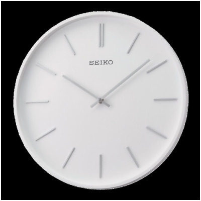 Seiko QXA765WLH 13 in. Pax Wall Clock, White Oak Veneer & 3D Number Markers 