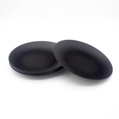 Coza 992404008 6-Pc Plastic Dish Set 10 Inch Diameter BPA Free Black 
