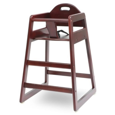 L.A. Baby HC-004-C Stack-Able Solid Wood High Chair for Restaurant & Home Use Cherry 
