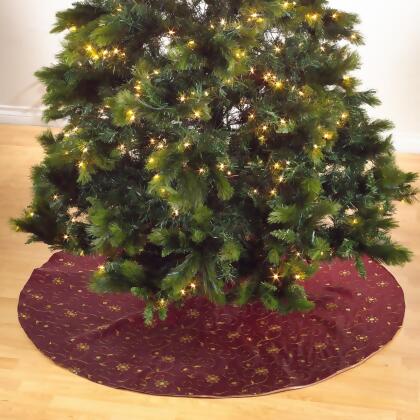 Saro Lifestyle XJ712.BU72R 72 in. Embroidered & Sequined Design Tree Skirt, Burgundy 