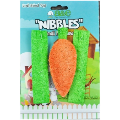 AE Cage AE00954 Nibbles Carrot & Celery Loofah Chew Toys - 3 Count 