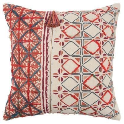 HomeRoots 403329 Brown & Ivory Tribal Textured Pillow, Natural