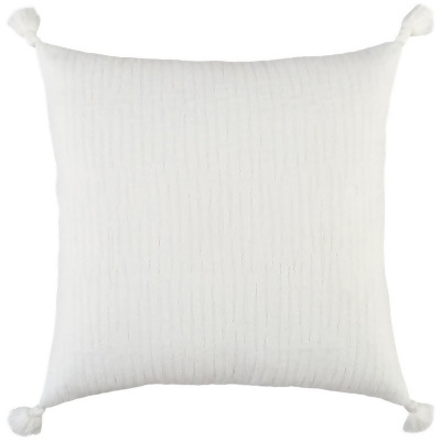 HomeRoots 403498 White Solid Tonal Abstract Stripe Throw Pillow 