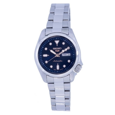 Seiko SRE003K1 5 Sports Automatic Stainless Steel Blue Dial 100M Womens Watch, White 